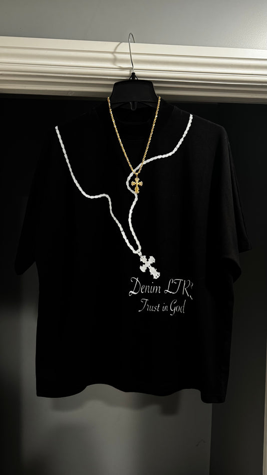 BLACK CHAIN TEE